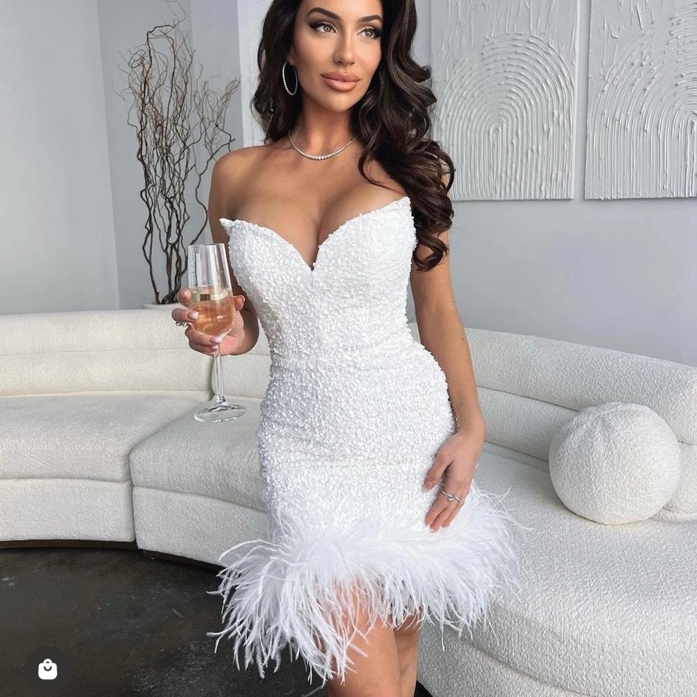 Moda Glam boutique Ziva strapless sequin mini dress